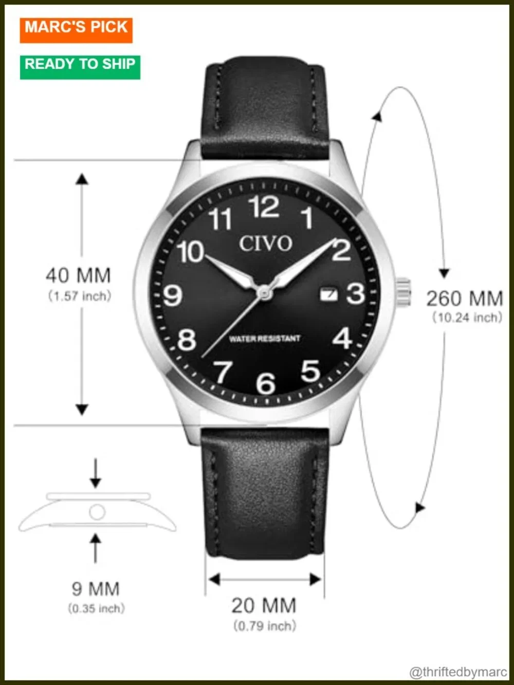 Japanese Quartz Stainless Steel Watch - Easy Read Luminous Date Water Resistant